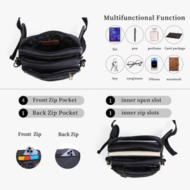 Waxed Canvas Waist Pouch with Adjustable Strap, Fanny Pack for Men J0322 (Black)