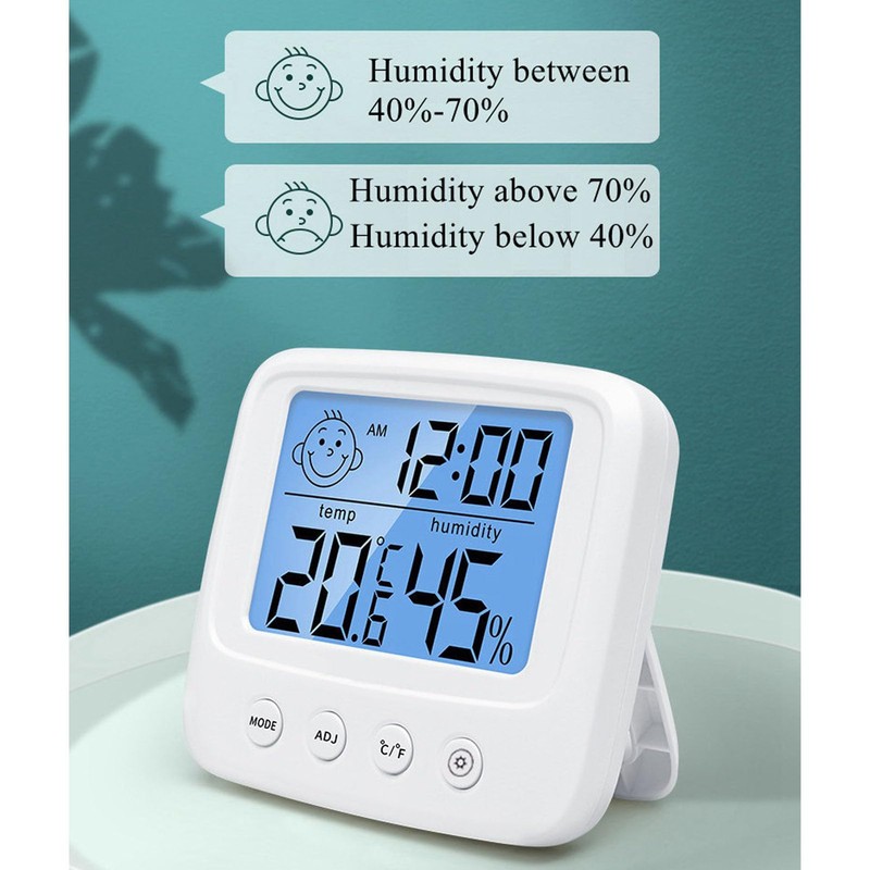 Digital Hygrometer Indoor Thermometer,Accurate Measurement Room Thermometer,Backlight Alarm Function Indoor
