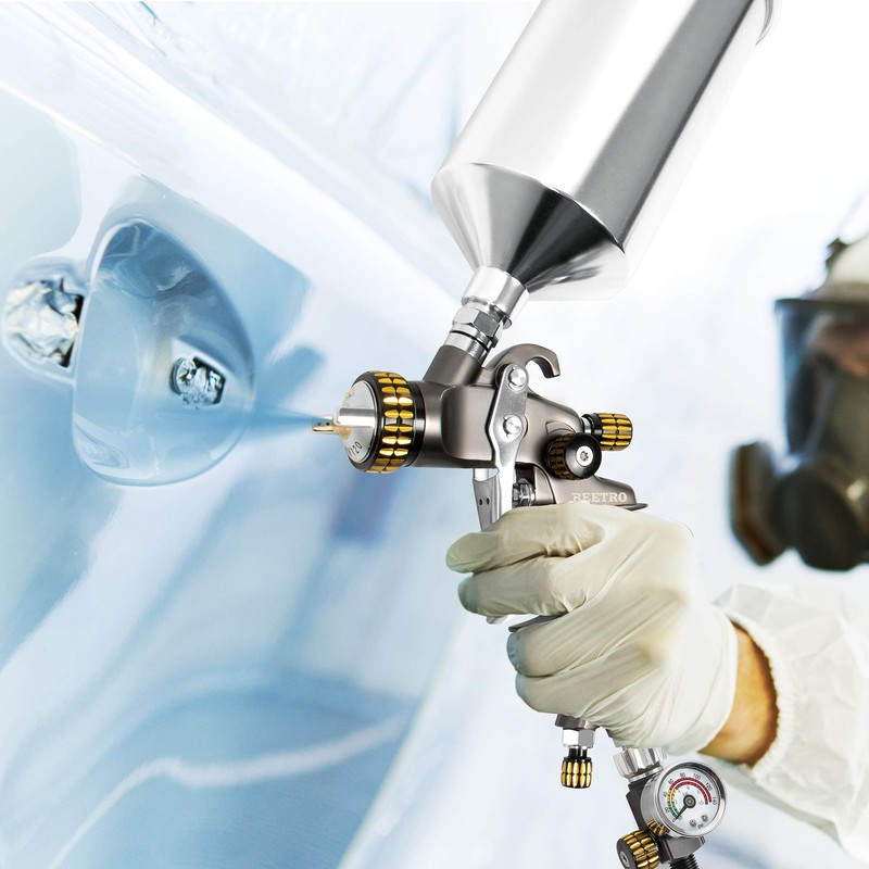 BEETRO HVLP Air Spray Gun 2.5mm Nozzle 1000ml Capacity 14.5CFM