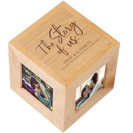 Personalization Universe The Story of Us Engraved Wood Cube
