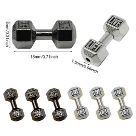 Honbay 50PCS Alloy Dumbbell Charms Pendant Mini Fitness Equipment Connector Spacer Beads for Earring Necklace Bracelet Keychain Jewelry Craft Making (2 Color)