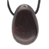 Garnet Drop Pendant Drum Gemstone with Drilled Hole with Leather