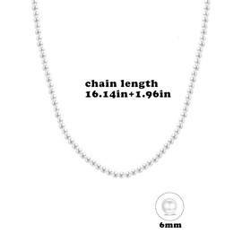 YUEXNKO White Pearl Necklace, Women's Pearl Necklace, Long, White Pearl Necklace, Women, Necklace Jewellery, for Weddings, Bridal Accessories and Birthday Parties, Standard, Pearl, No