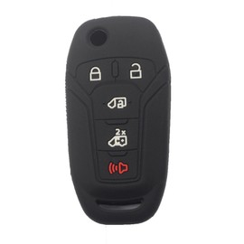 kcpros 2 fundas protectoras de silicona de goma con 5 botones para mando a distancia, sin llave, compatible con Ford Transit Van 2020, 2021, 2022, 2023, negro y gris