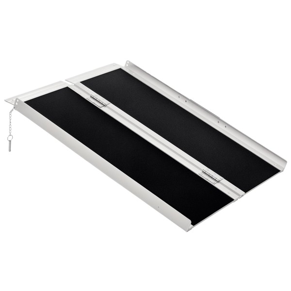 HOMCOM Wheelchair Ramp 3FT, Folding Aluminum Threshold Ramp with Non-Slip