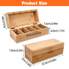 Dadabig A8 Card Storage Box, 22.5 x 9.5 x 8 cm Index Box with 5 Compartments, Flashcard Box, Card Organiser with Lid, Index Box for 800 Cards for Learning, Notes, School (No Index Cards)