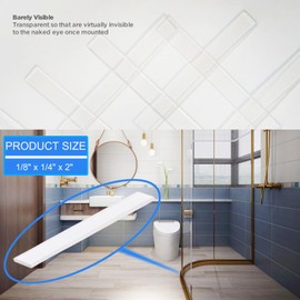 1/8" x 1/4" x 2" Clear Setting Blocks - Plastic Setting Blocks for Glass and Mirrors （Pack of 200）