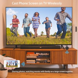 SmartSee Wireless HD Display Adapter WiFi Screen Cast Mirroring Media Streaming Dongle Receiver for Phone/PC/Tablet to HD Display TV Projector