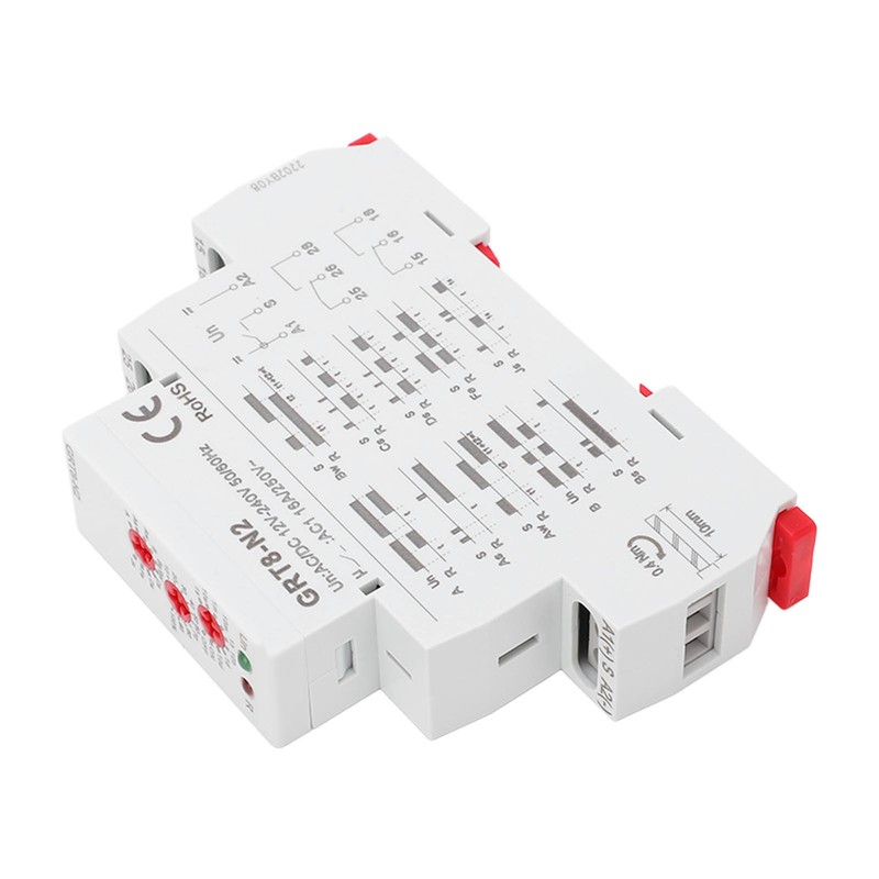 Multifunctional Time Relay LED Indicator Rail Mounting Flame Retardant Delay