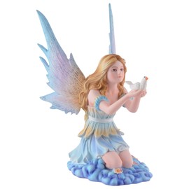 VOGLER Joh. Vogler GmbH Peace Fairy with Dove Peace on Earth, Made of Artificial Stone, Detailed Coloured by Artist