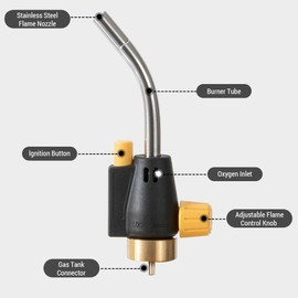 Propane Torch Head High Intensity Torch Head Soldering Trigger Start Gas Torch for for Soldering Brazing Welding
