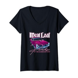 Womens Meat Loaf Paradise by the Dashboard Light V-Neck T-Shirt