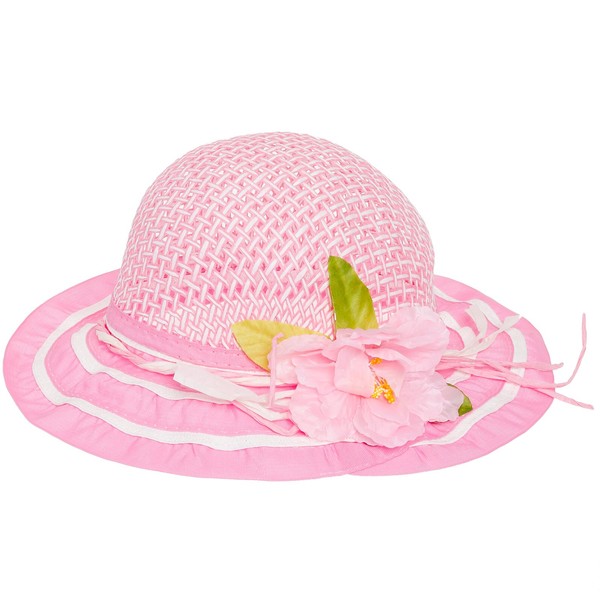 Cutie Collections 6 Pack Pink Girls Tea Party Flower Costume Sun Hats (pink)