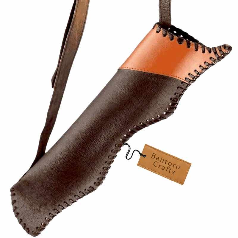 Bantoro Crafts Traditional Archery Shoulder Back Quiver Bow Leather Arrow