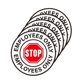 YIKIADA 5 Pack Stop Employees Only Sign 17 × 17 Inches Caution Warning Safety Sticker Self Adhesive Vinyl Waterproof Decal for Workplace Business Office