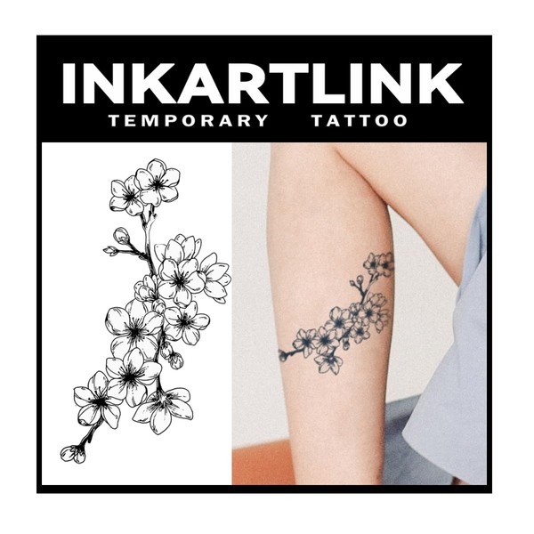 INKARTLINK Tattoo Tech, 2 Sheets Medium Semi Permanent Tattoo, Temporary