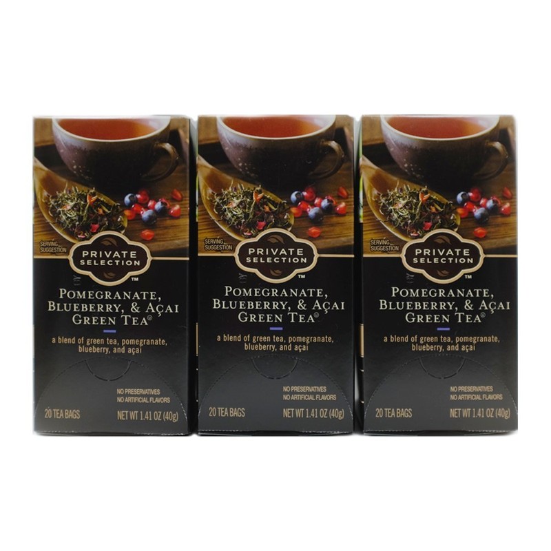 Private Selection Pomegranate, Blueberry & Acai Green Tea (Pack of