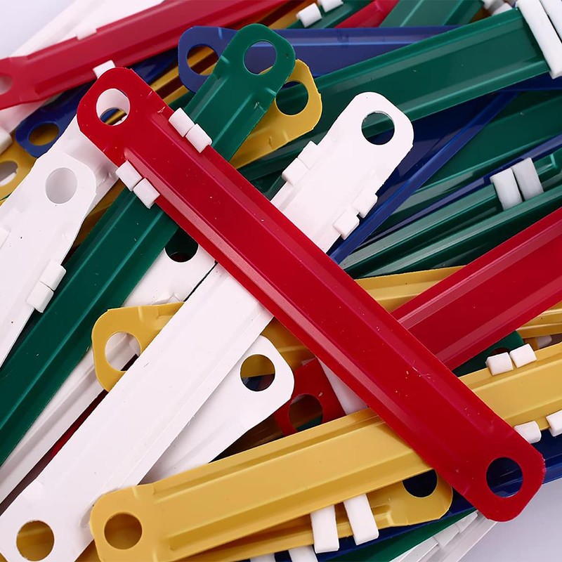 Goeielewe 100 Pcs Plastic Paper Fasteners Colorful Plastic Document File