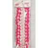 Ribbon Lei - Braided Necklace - Pink & White