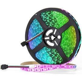 SUPERNIGHT 32.8 FT RGB LED Light Strip, 10M 600leds Multi-Color DC 24V Rope Lighting Non-Waterproof Decorate Bedroom TV Backlighting Car Party (Only light strip)