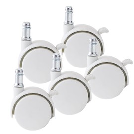 Yamasolo Desk Chair with Stopper, Computer Chair, OA Chair, Replacement, Lock, Fixed, Study, Learning (White Casters))