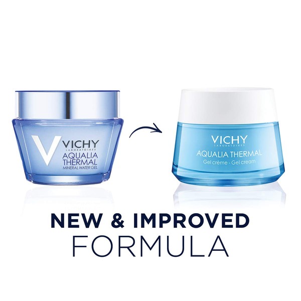 Vichy Aqualia Thermal Mineral Water Gel Moisturizer for Face with 97% Natural Origin Hyaluronic Acid, Dermatologist Recommended for 48-hr Hydration, Mineral Oil & Paraben-Free, 1.69 Fl. Oz
