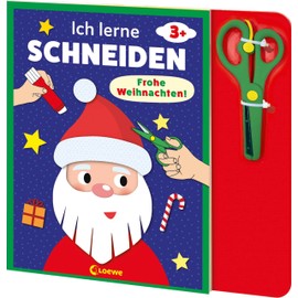 Ich lerne schneiden - Frohe Weihnachten!: Bastelbuch mit kindersicherer Schere für Kinder ab 3 Jahren