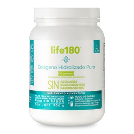 Life180, Colágeno Natural en Polvo Sin Azúcar Sin Colorantes Hidrolizado Puro 10 gr de Colágeno por Porción, 30 Porciones Uso Diario
