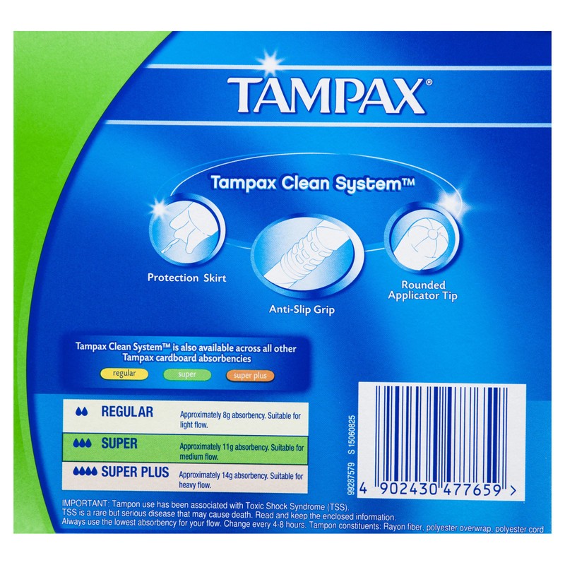 Tampax Super Medium Flow Tampons with Applicator 20 Pack
