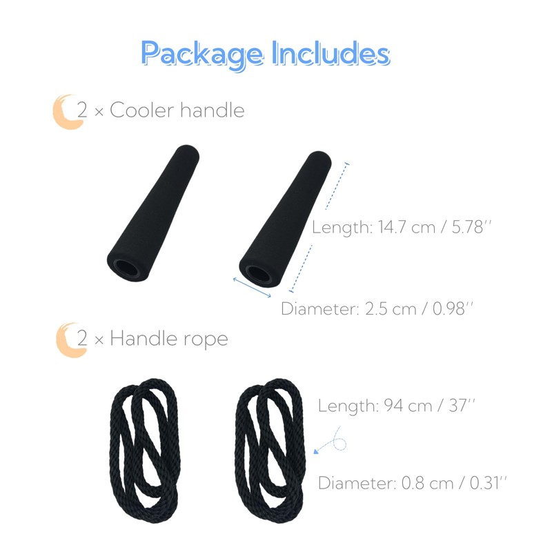 2PCS Cooler Rope Handle Replacement, Ideal for Use with YETI