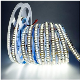 Tesfish 24 V LED Strip Light, White 6000 K 5 m LED Strip Light 2835 IP20 240 LEDs/M, Total 1200 LEDs Super Bright LED Strip LED Light Strip LED Strip for Bedroom, Kitchen Decoration