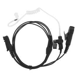 Pdflie Dual PTT xpr 3300e 3500e Earpiece with Mic dp2400 Walkie Talkie Safefy Headset Ear Piece for Motorla xpr3300e xpr3500e xpr3300 xpr3500 XIRP DP DEP MTP Tetra Series Radio (Black)