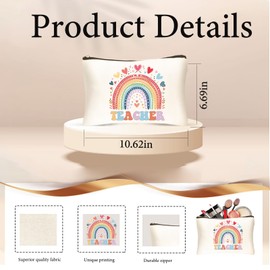 Best Teacher Gifts for Women, Canvas Teacher Bag New Teacher Appreciate Gifts Cotton Teacher Tote Bag for Birthday Thank you Christmas