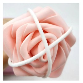 PWHUYJLEY 5 m Round Elastic Band, 3 mm 5 mm Round Rubber, Sewing Elastic Bands for DIY Jewellery, Clothing, Sewing Accessories (White, 5 m x 3 mm)