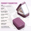 BS-MALL Travel Cosmetic Mirror Case LED Makeup Mirror Storage Case