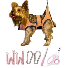 Kkiimatt Dog Pet Grooming Hammock, Dog Hanging Harness for Nail Clipping, Dog Nail Trimming Cutting Hammock, Dog Grooming Sling Holder for Dogs with Wide Strap Sewed (Max 8LB / XX-Small Orange)