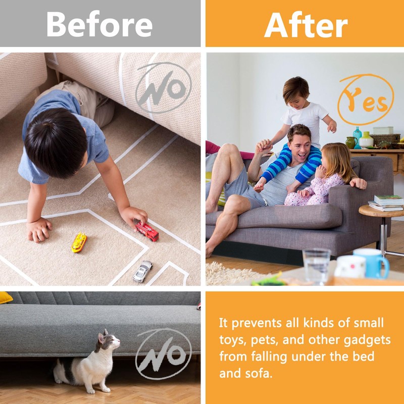 MOROBOR Under Couch Blocker, Adjustable Elastic Strap to Avoid Things