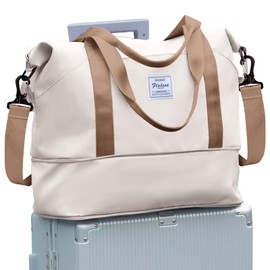 Ryanair Women's Travel Bag 40 x 20 x 25 cm Hand Luggage Bag Weekender Bag Swimming Bag Waterproof Travel Bag Duffle Bag Fitness Bag Training Bag Women for Travel Gym, A11-Beige Brown, Travel luggage