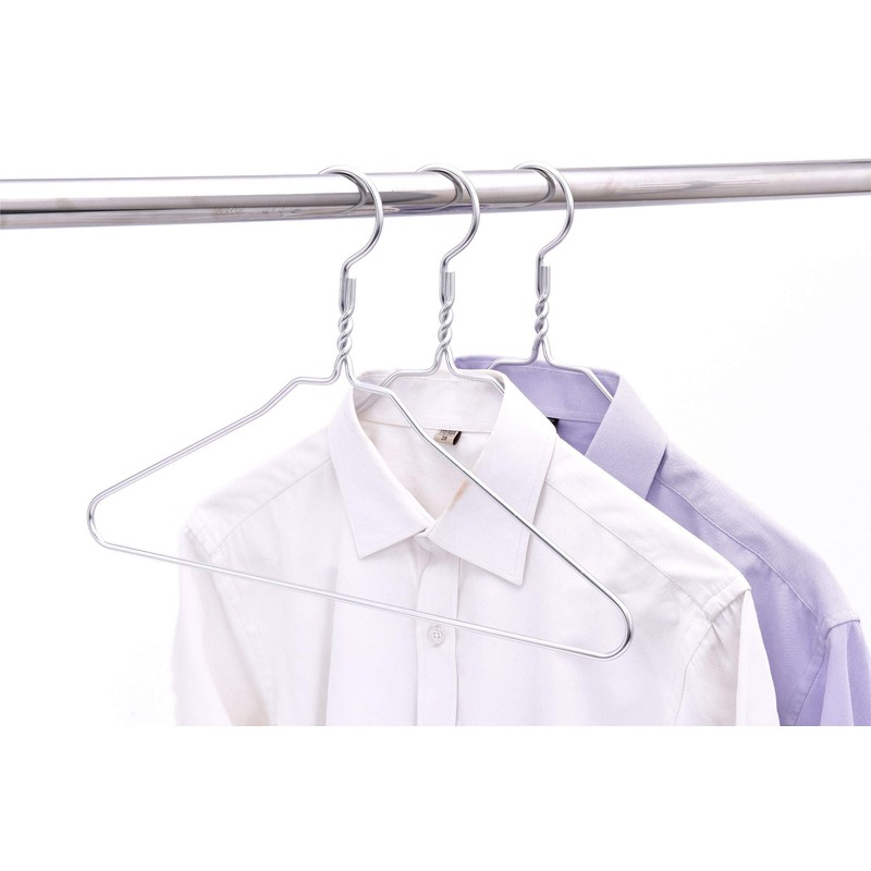 Quality Hangers Silver Aluminum Metal Coat Hangers Heavy Duty Suit