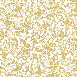 20 Napkins Elegant Tendril Gold Wedding Pattern Festival Celebration 33 x 33 cm