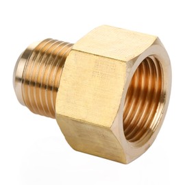 Brass Pipe Adapter - 5/8" SAE Female to 1/2" SAE Male Flare - Brass Pipe Fitting Reducer Adapter for Air Conditioner Refrigeration (2 Packs)