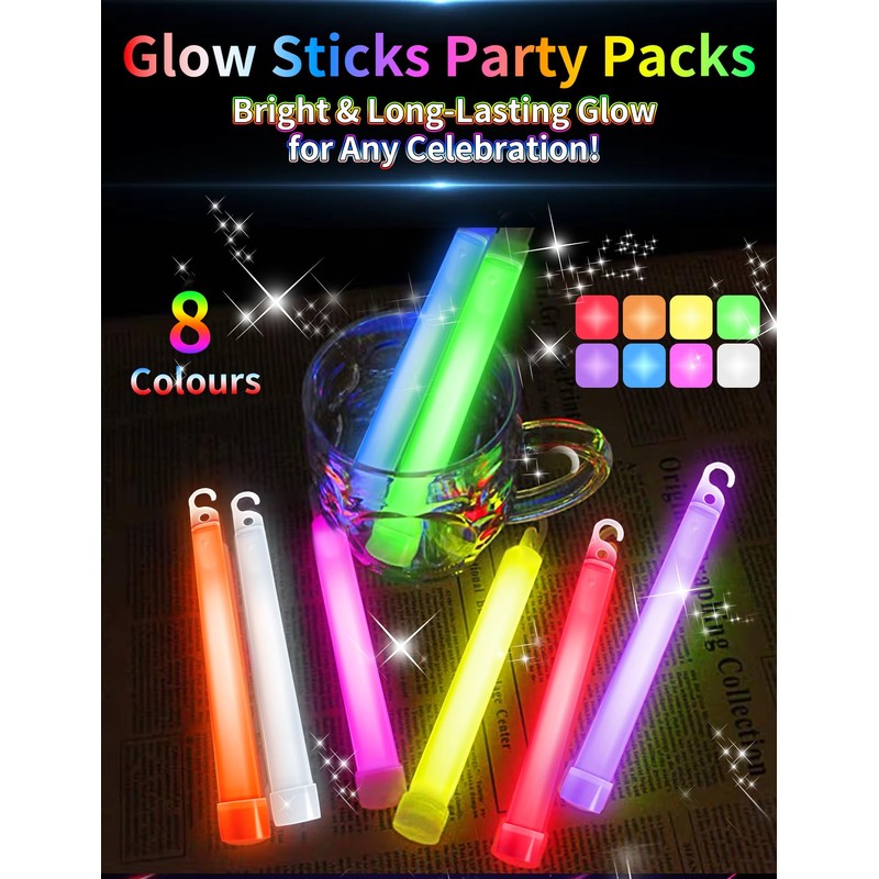 Orerered Glow Sticks 15 Pack Light Sticks Party Packs with