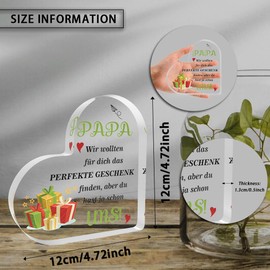 Father's Day Gift for Dad Gifts for Father's Day Dad Gift Birthday Gift for Dad Acrylic Decoration Gift for Dad Gift Father Gifts Christmas 12 x 12 Size