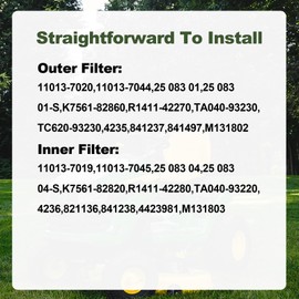 RARAYC 11013-7044 11013-7045 Air Filter Tune Up Kit 25 083 01-S for Kawasaki FX730V FX850V FH810V FX691V FX801V FH641V FX1000V FH680V 11013-7019 11013-7020 with 25 050 33-S 52 050 02-S Oil Filter