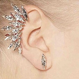 Iaceble Boho Crystal Ear Cuff Earrings Rhinestone Ear Climber Earrings Cz Ear Wrap Earrings Crystal Ear Crawler Earrings Gold Cz Stud Earrings Jewelry for Women