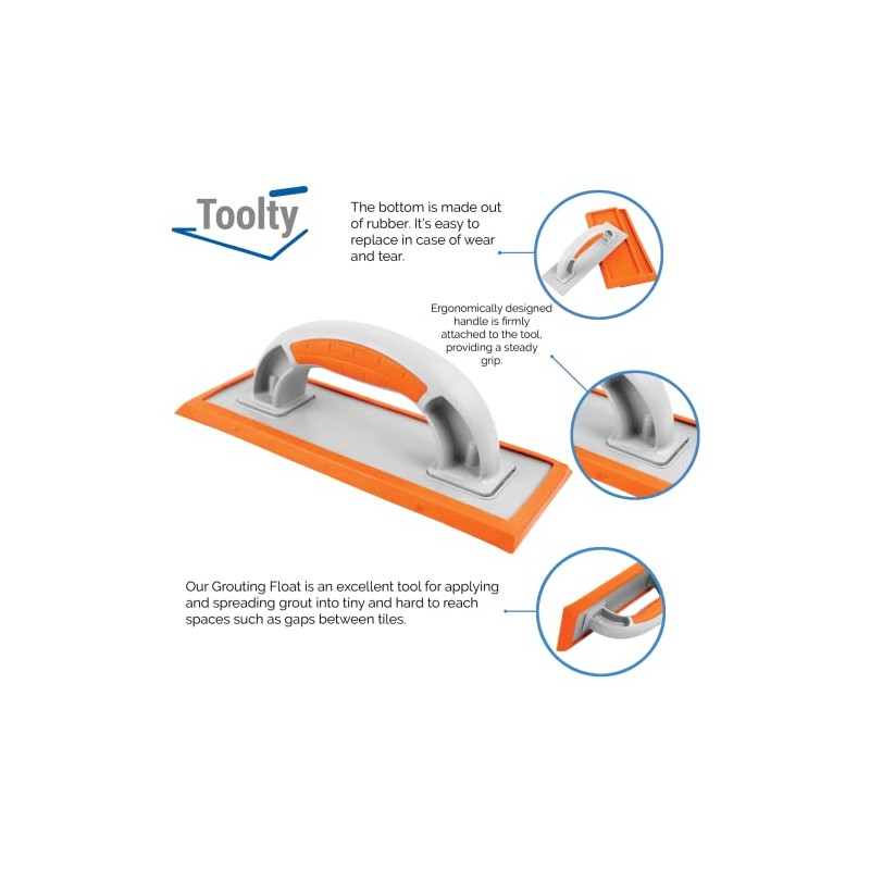 Toolty Rubber Grouting Float -Set 5 PCS 250 x 95mm