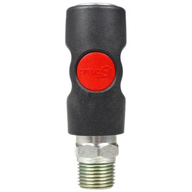 Prevost 1/2" MNPT Truflate Safety Coupling Male Coupler Push Button USI081253