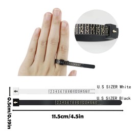 8PCS Ring Sizers, Black 1-17 Ring Sizer Measuring Tool, White Reusable Finger Size Gauge Ring Measurer, Jewelry Sizing Tool USA Rings Size
