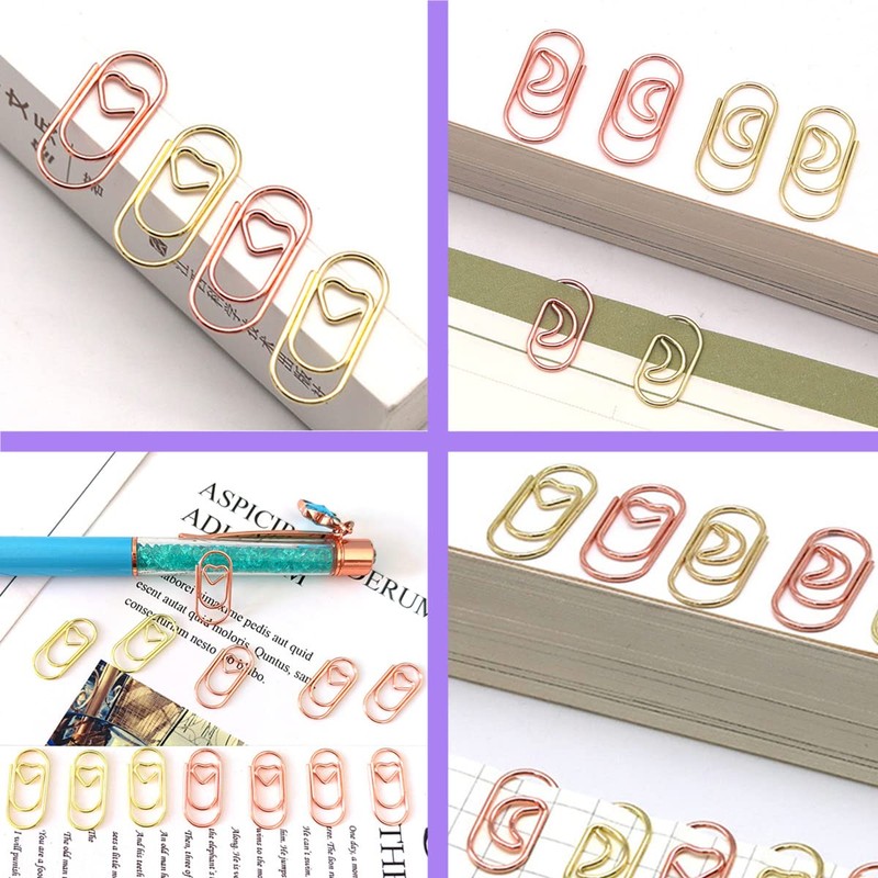 Getrays 60pcs Small Paper Clips, 2cm Cute Shape Heart Moon