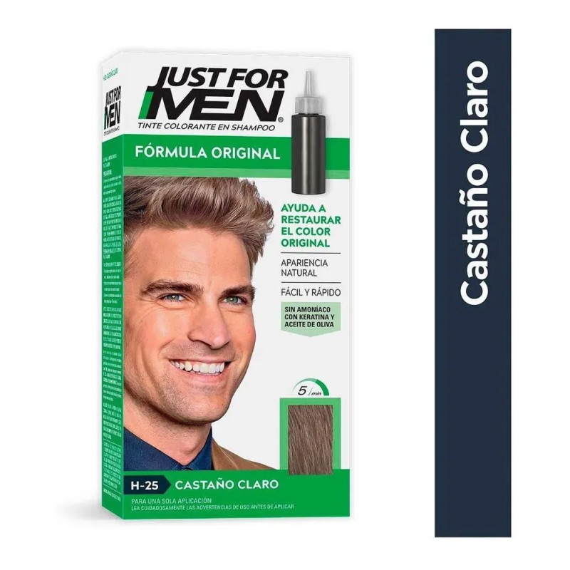 Shampoo con Tinte Just for Men Fórmula Original Larga Duración